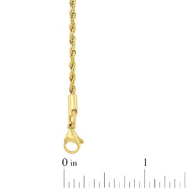 Steel Nation Men's Gold Tone Ion-Plated Rope Link Chain Necklace