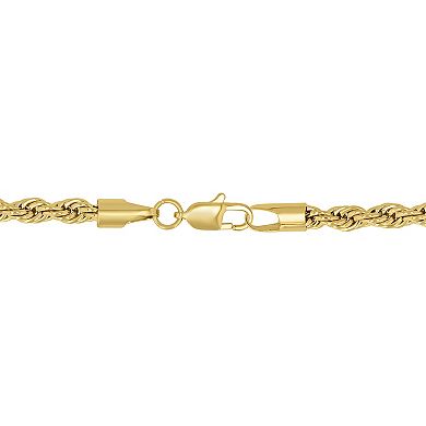 Steel Nation Men's Gold Tone Ion-Plated Rope Link Chain Necklace