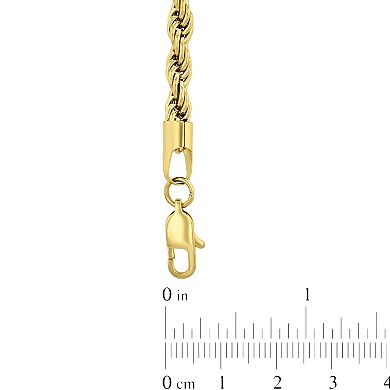Steel Nation Men's Gold Tone Ion-Plated Rope Link Chain Necklace