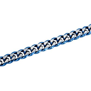 Steel Nation Men's Blue Ion-Plated Stainless Steel Curb Link Bracelet