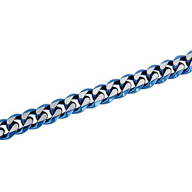 Steel Nation Men's Blue Ion-Plated Stainless Steel Curb Link Bracelet