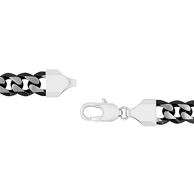 Steel Nation Men's Black Ion-Plated Stainless Steel Curb Link Bracelet