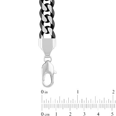Steel Nation Men's Black Ion-Plated Stainless Steel Curb Link Bracelet