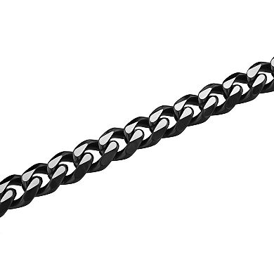 Steel Nation Men's Black Ion-Plated Stainless Steel Curb Link Bracelet
