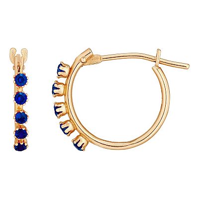 Lab created Saphire good Earring Hoops Kohls