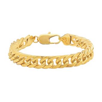 Steel Nation Men's Gold Tone Ion-Plated Stainless Steel Curb Link Bracelet