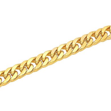 Steel Nation Men's Gold Tone Ion-Plated Stainless Steel Curb Link Bracelet