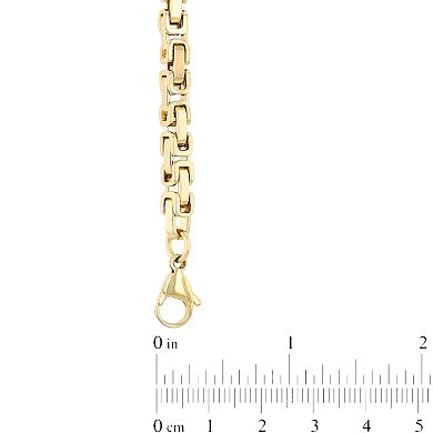 Steel Nation Men's Gold Tone Stainless Steel Byzantine Link Chain Bracelet