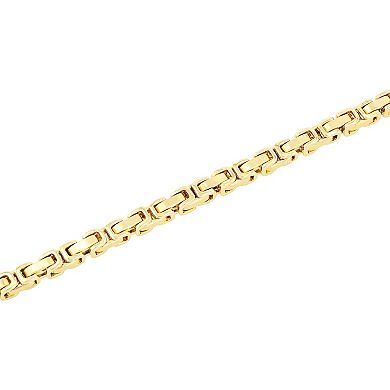 Steel Nation Men's Gold Tone Stainless Steel Byzantine Link Chain Bracelet