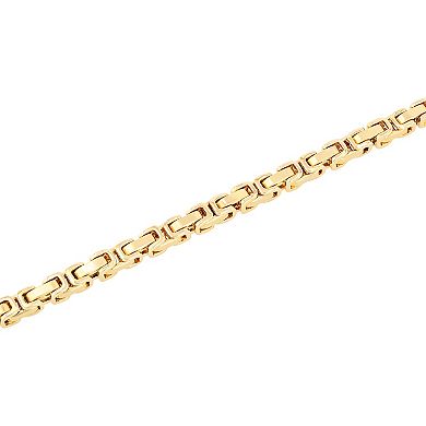 Steel Nation Men's Gold Tone Stainless Steel Byzantine Link Chain Bracelet