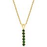 Everlasting Gold 10k Gold Simulated Emerald Stick Pendant Necklace