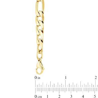 Steel Nation Men's Gold Tone Ion-Plated Lord's Prayer Plate Curb Chain Bracelet