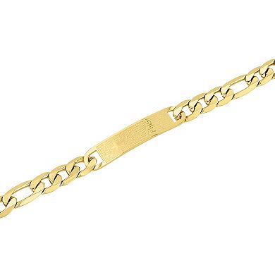 Steel Nation Men's Gold Tone Ion-Plated Lord's Prayer Plate Curb Chain Bracelet