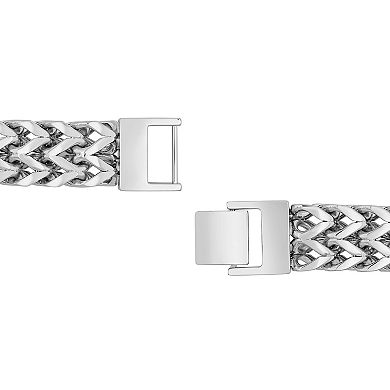 Steel Nation Men's Stainless Steel Double Row Franco Link Chain Bracelet