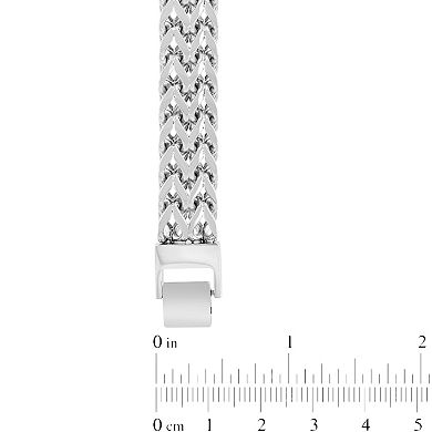 Steel Nation Men's Stainless Steel Double Row Franco Link Chain Bracelet