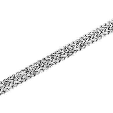 Steel Nation Men's Stainless Steel Double Row Franco Chain Lion Bracelet