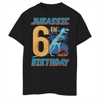 Boys 8-20 Jurassic Park 6th Birthday T Rex Graphic Tee