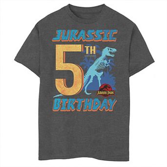 Boys 8-20 Jurassic Park 5th Birthday T Rex Graphic Tee