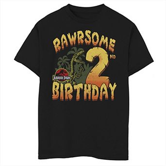 Boys 8-20 Jurassic Park Rawrsome 2nd Birthday Graphic Tee