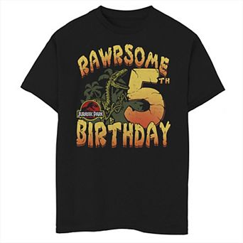 Boys 8-20 Jurassic Park Rawrsome 5th Birthday Graphic Tee