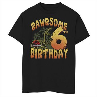 Boys 8-20 Jurassic Park Rawrsome 6th Birthday Graphic Tee