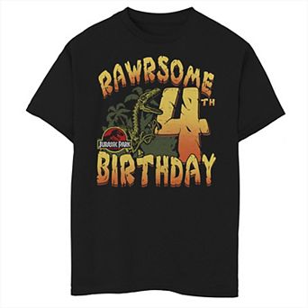 Boys 8-20 Jurassic Park Rawrsome 4th Birthday Graphic Tee