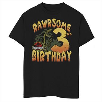 Boys 8-20 Jurassic Park Rawrsome 3rd Birthday Graphic Tee
