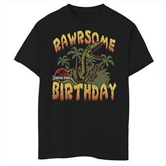 Boys 8-20 Jurassic Park Velociraptor Rawrsome Birthday Graphic Tee