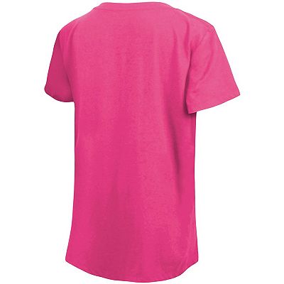 Girl s Youth New Era Pink Detroit Tigers Jersey Stars V Neck T Shirt