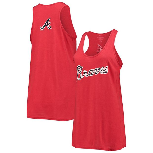 Women's Soft as a Grape Red Atlanta Braves Plus Size Swing for the Fences  Tri-Blend
