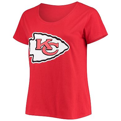 Women's Fanatics Branded Patrick Mahomes Red Kansas City Chiefs Plus Size Name & Number V-Neck T-Shirt