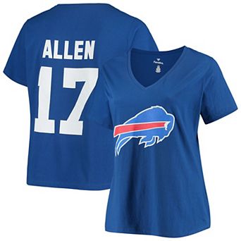 Women's Fanatics Branded Josh Allen Royal Buffalo Bills Plus Size Name & Number V-Neck T-Shirt