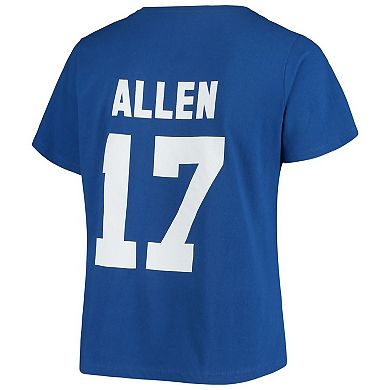 Women's Fanatics Branded Josh Allen Royal Buffalo Bills Plus Size Name & Number V-Neck T-Shirt