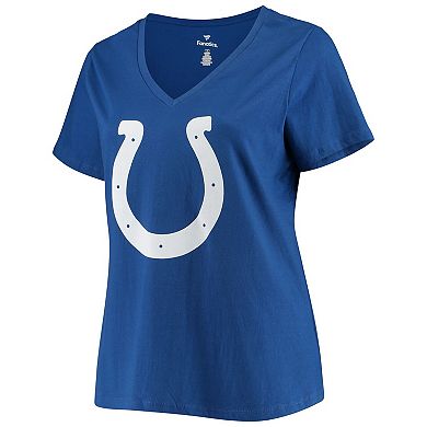 Women's Fanatics Branded Jonathan Taylor Royal Indianapolis Colts Plus Size Name & Number V-Neck T-Shirt