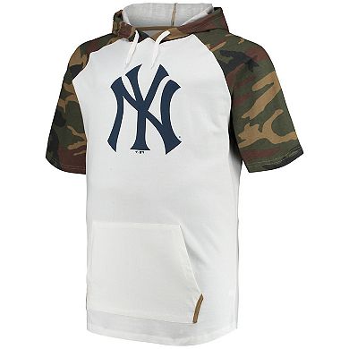 Men's Aaron Judge White/Camo New York Yankees Player Big & Tall Raglan Hoodie T-Shirt