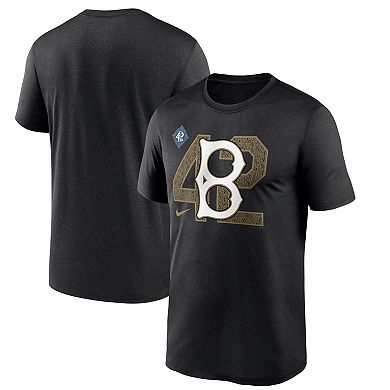 Men's Nike Black Brooklyn Dodgers Jackie Robinson Day Legend T-Shirt