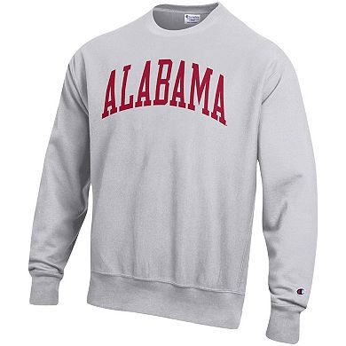 Men's Champion Heathered Gray Alabama Crimson Tide Arch Reverse Weave Pullover Sweatshirt