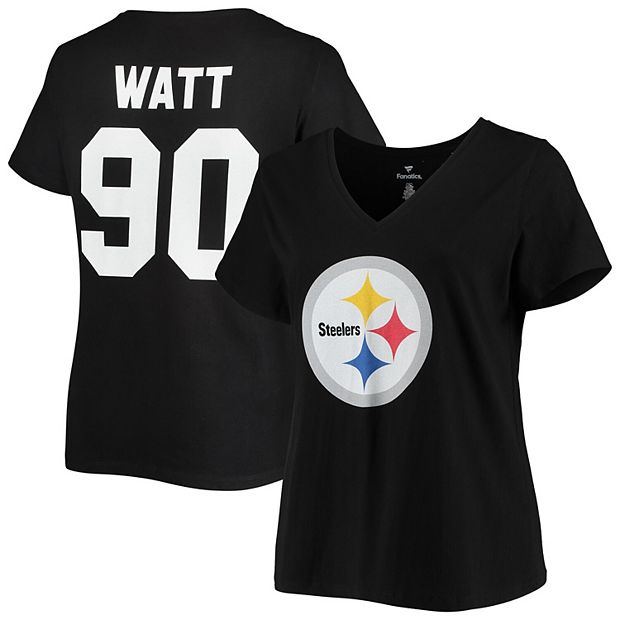 Pittsburgh Steelers Women's Plus Double Logo V-Neck Long Sleeve T-Shirt