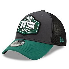 Men's New Era Black/Kelly Green New York Jets Colorblock Throwback