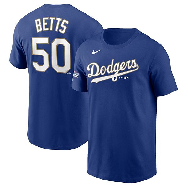 Men s Nike Mookie Betts Royal Los Angeles Dodgers 2021 Gold