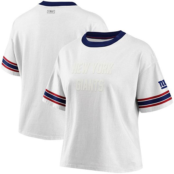 Women's WEAR By Erin Andrews White New York Giants Crop T-Shirt