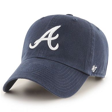 Men's '47 Navy Atlanta Braves Heritage Clean Up Adjustable Hat