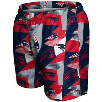 Men's FOCO Navy/Red New England Patriots Geo Print Swim Trunks