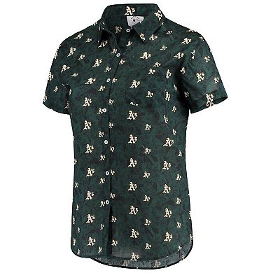 Women's FOCO Green Oakland Athletics Floral Button Up Shirt