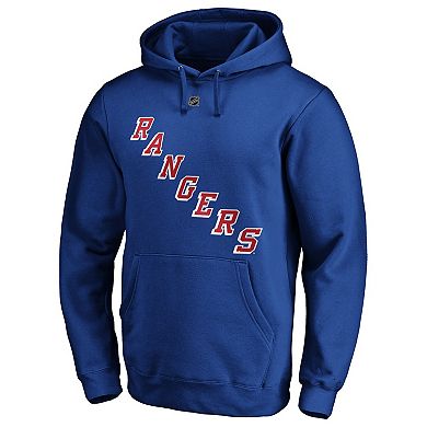Men's Fanatics Branded Artemi Panarin Blue New York Rangers Authentic Stack Player Name & Number Fitted Pullover Hoodie