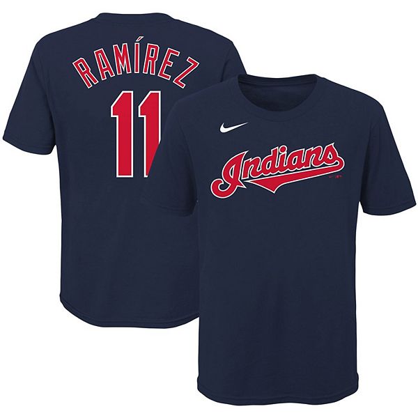 Men's Cleveland Indians Jose Ramirez Nike Navy Name & Number T-Shirt