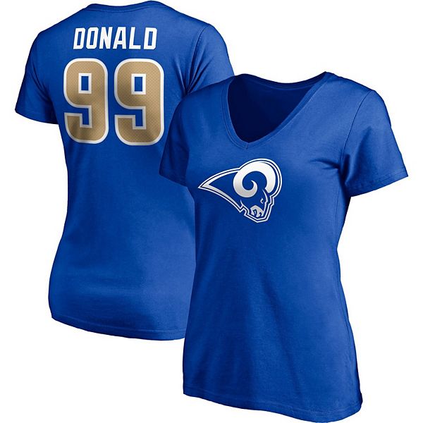 Fanatics Women's Plus Aaron Donald Royal Los Angeles Rams Name Number  V-Neck T-shirt