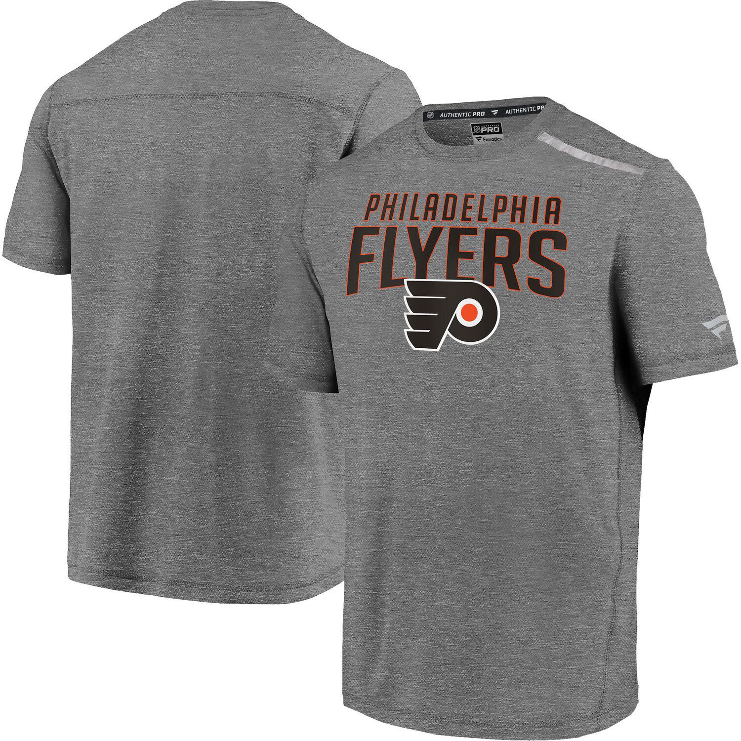 Fanatics Men's Branded Black, Orange Philadelphia Flyers Authentic Pro Rink  Tech T-Shirt