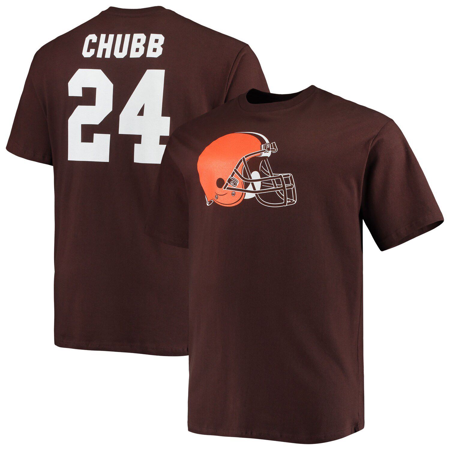 Women's Majestic Threads Nick Chubb Brown Cleveland Browns Player Name & Number Tri-Blend 3/4-Sleeve Fitted T-Shirt Size: Small