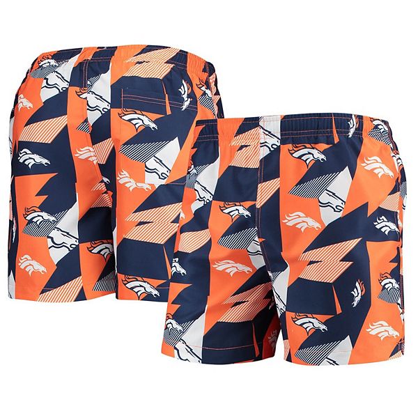 Men's FOCO Navy/Orange Denver Broncos Geo Print Swim Trunks
